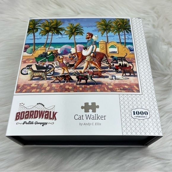 New Boardwalk Cat Walker 1000 Piece Jigsaw Puzzle Animal Collection Colorful - Picture 1 of 16